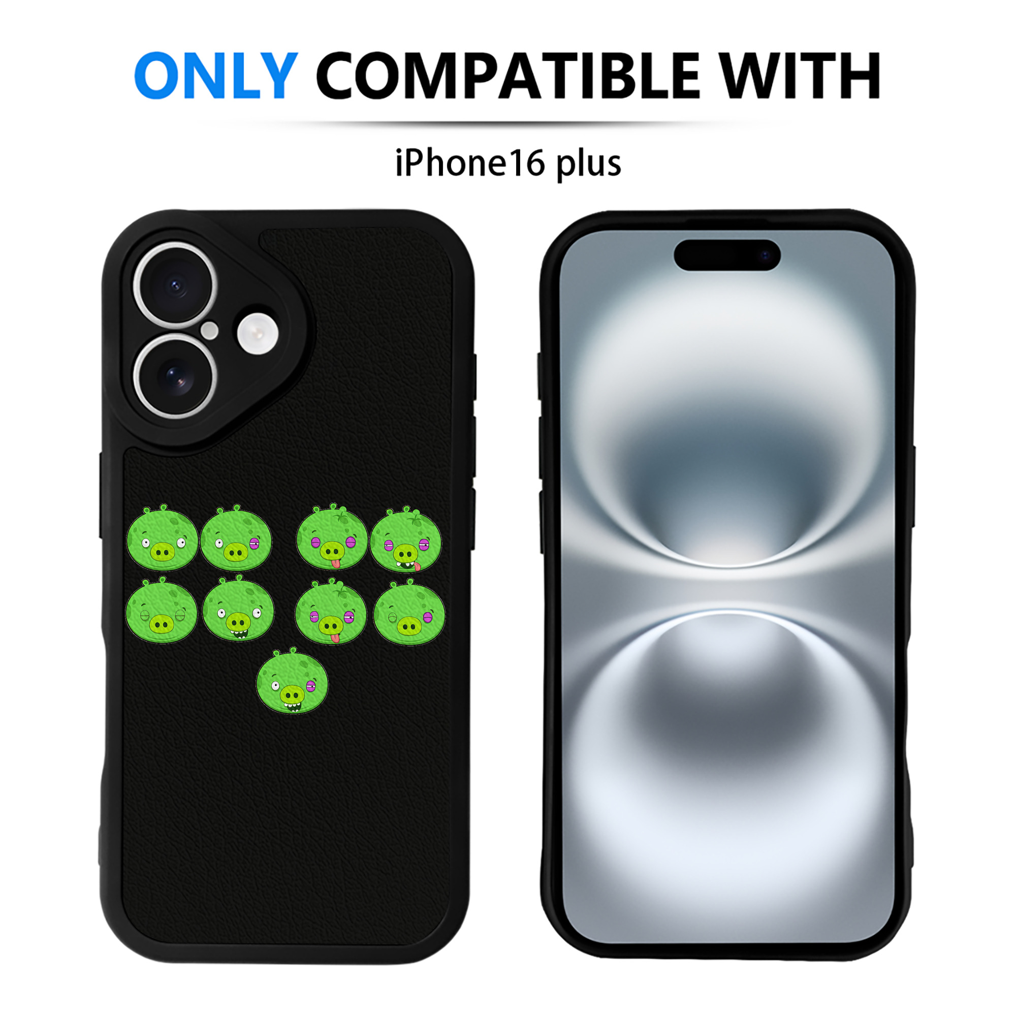（画像用） Angry Birds アングリーバード 【iPhone 16シリーズ対応】シリコンスマホケース（レザー調） 材質：シリコン